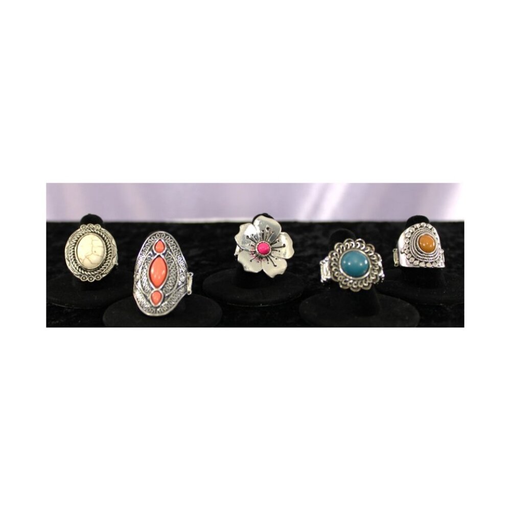 Paparazzi Women’s Statement Rings – Stretch Band – Lot of 5 – New